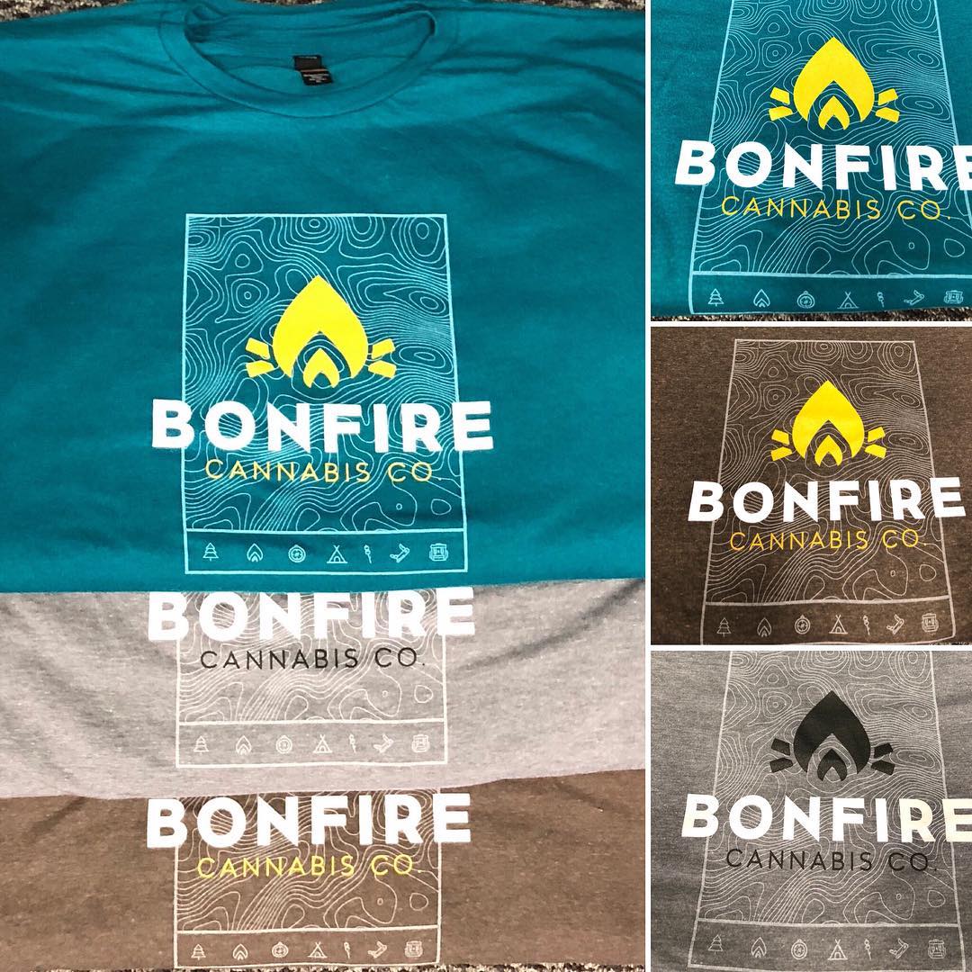 Bonfire Cannabis Co. printed shirts