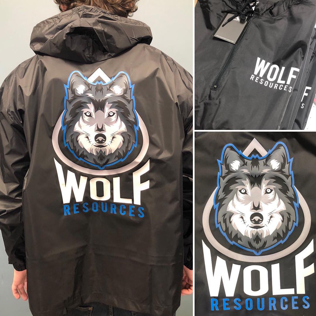 Wolf Resources branded jacket design